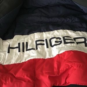 Tommy Hilfiger Mens Bomber Jacket Hood Blk  L NWT